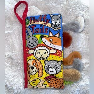 Jellycat Fluffy Tails Animals Activity Sensory Learning Soft Book for Kids